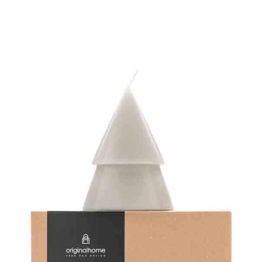 Xmas Tree Candle M - Grey