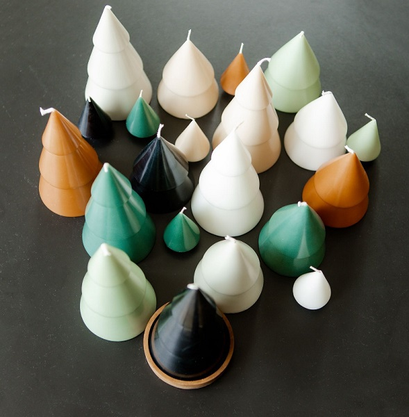 Xmas Tree Candle M - Grey