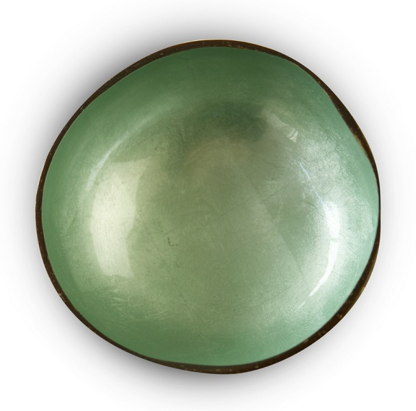 Bol en noix de coco - Mint Green Metallic Leaf