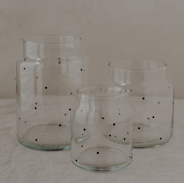 Vase en verre petit - pois