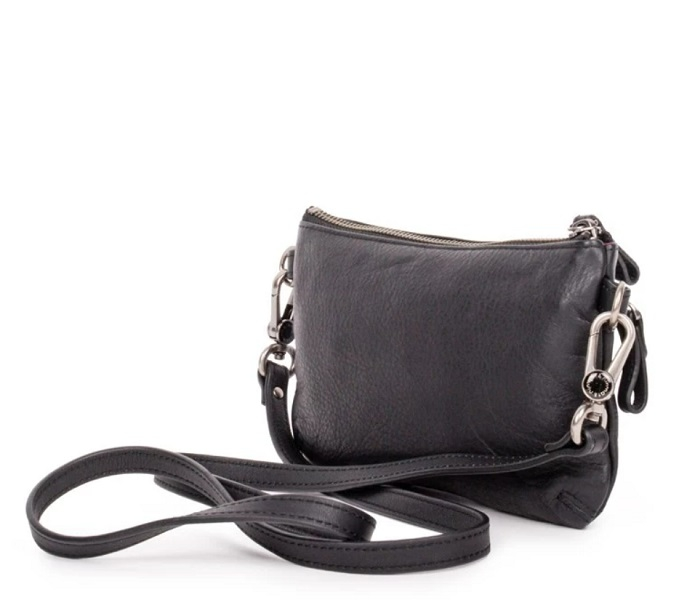 Petite pochette Vicky 2 zippée - Noir - Lisse