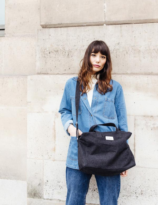 Sauval le city bag en coton recyclé - Noir