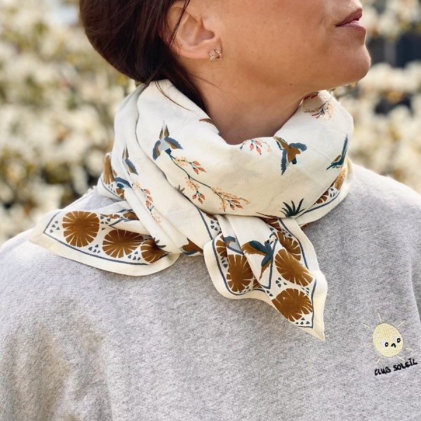 Foulard Latika - Cerisier - Fleur de vanille