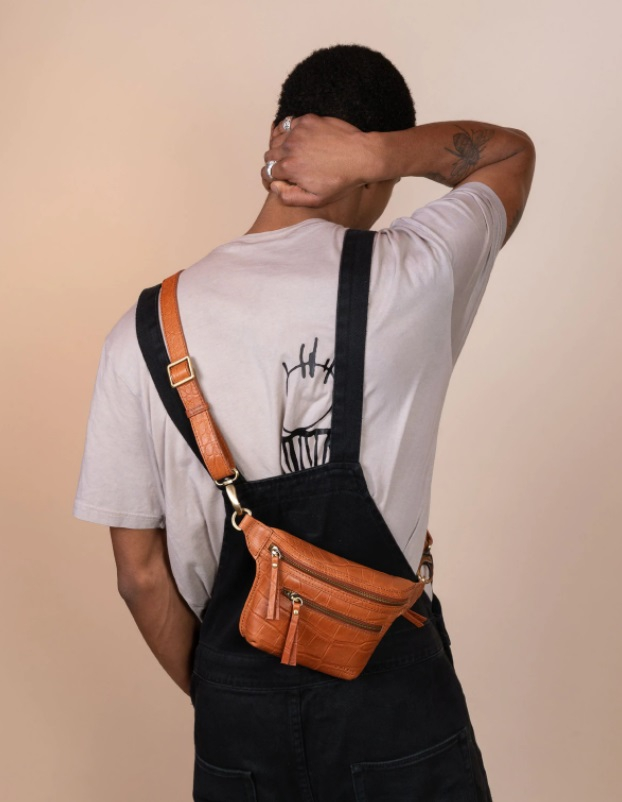 Sac Banane Beck - Wild Oak Soft Grain Croco Leather