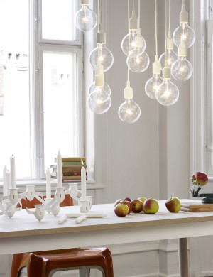 E27 socket lamp light grey - Halogene