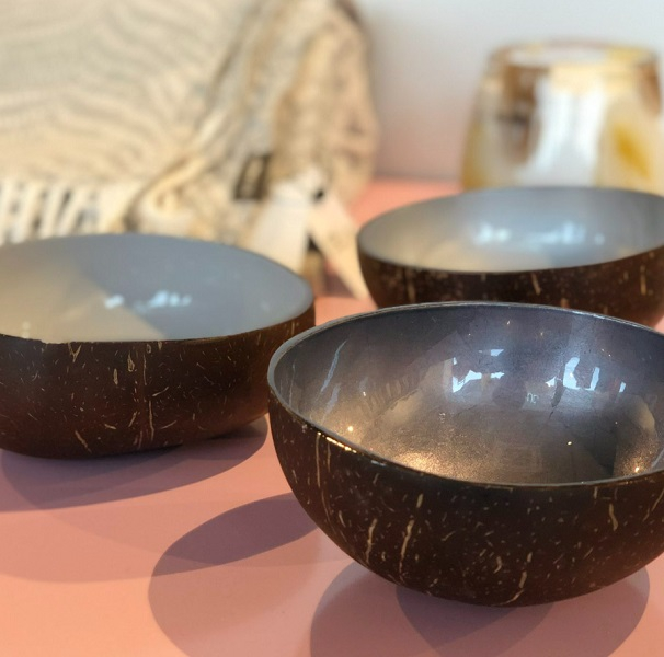 Bol en noix de coco - Blue Grey Metallic Paint