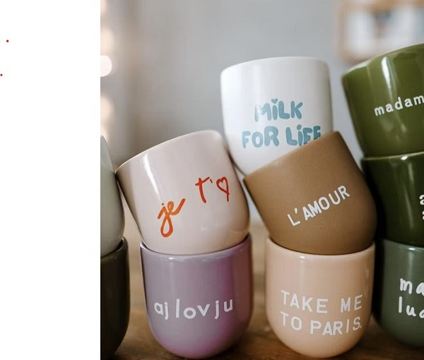 Mug - je t'aime - rose et orange