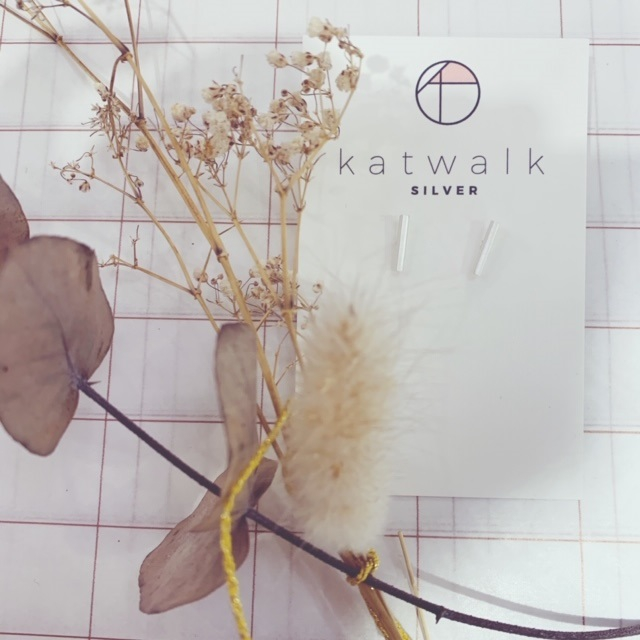 Boucles d'oreilles - argent - barre