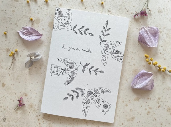 Carte Postale Double - La joie se cueille