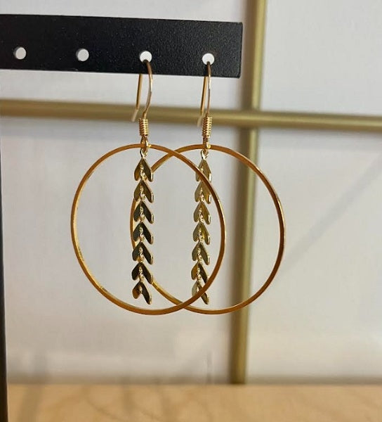 Boucle d'oreille en laiton-elisabeth-doré