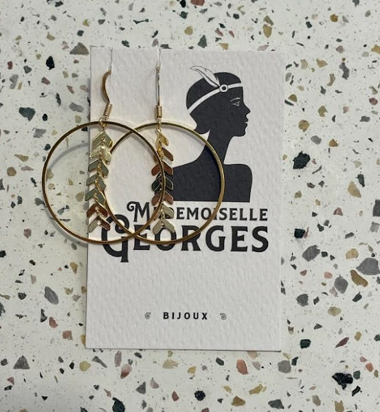 Boucle d'oreille en laiton-elisabeth-doré
