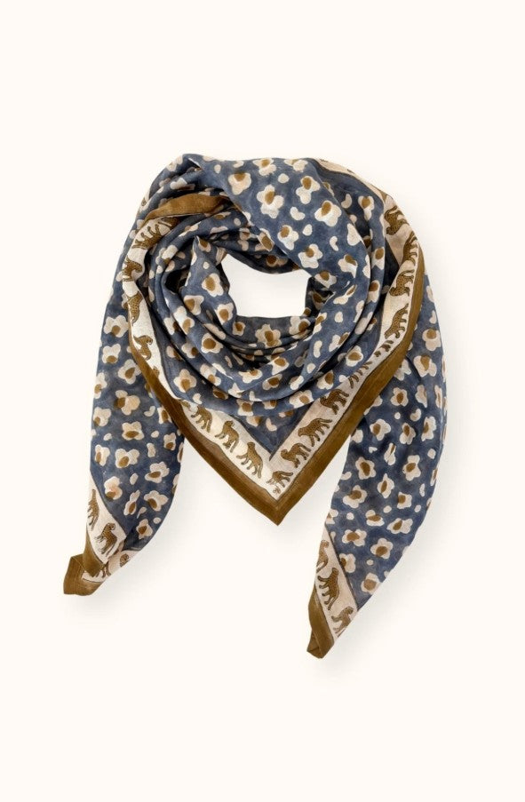 Big Foulard Dupatta - Léopard - Météorite