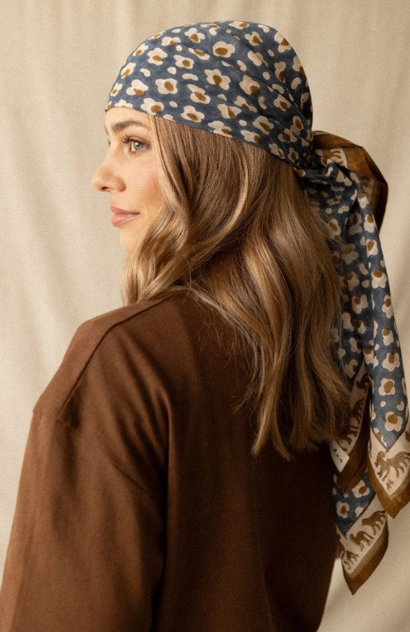 Big Foulard Dupatta - Léopard - Météorite