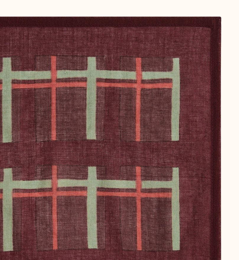 Big Foulard Dupatta - Tartan Taupe