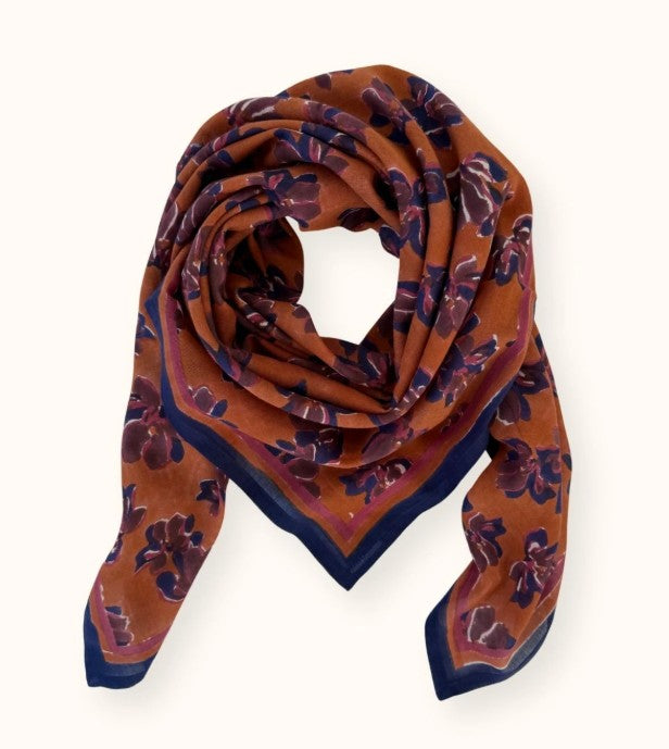 Big Foulard Dupatta - Violeta - Rust