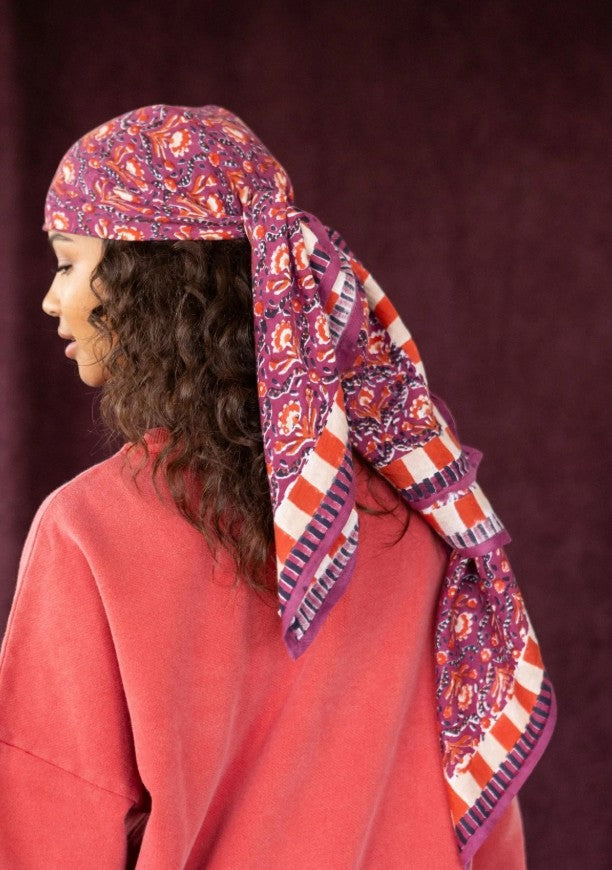 Big Foulard Latika - Cactus - Cherry