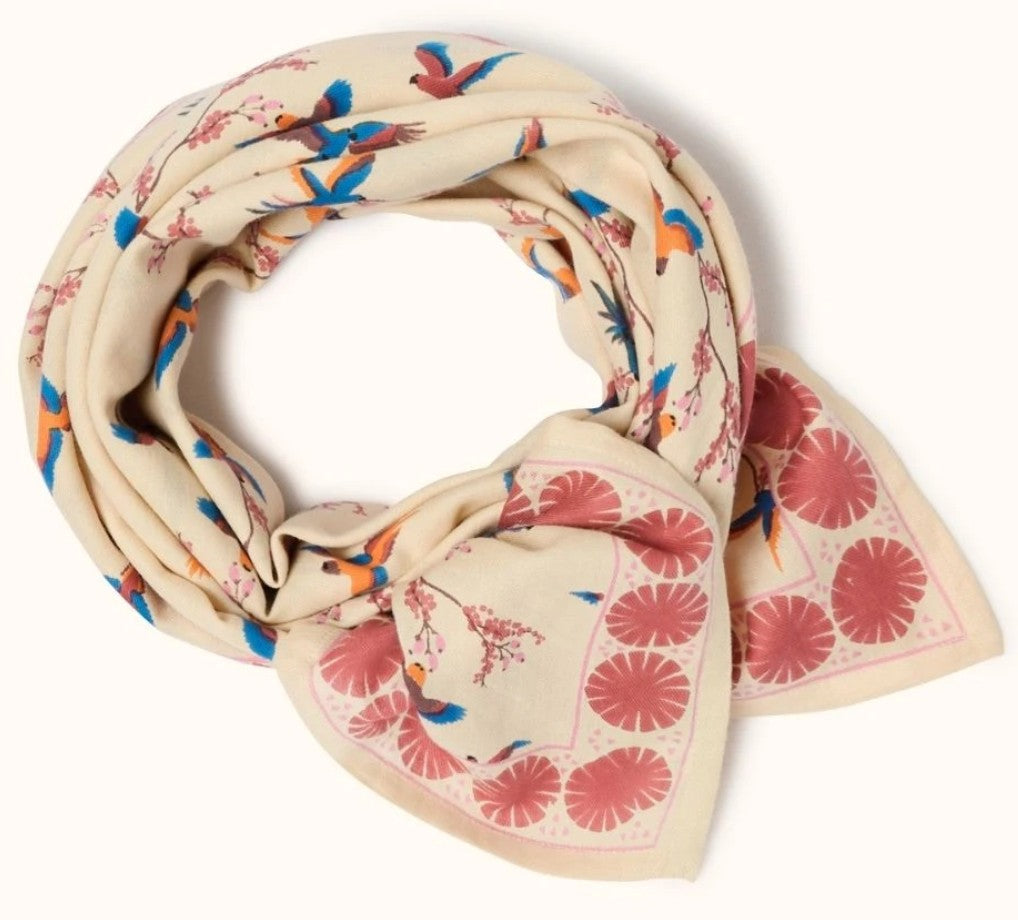 Foulard Latika - Cerisier - Macadamia Dahlia