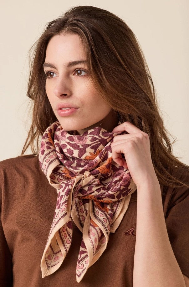 BIG Foulard Latika - Coeur - Flamingo