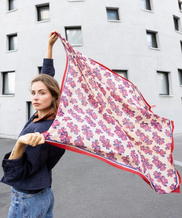 Big Foulard Dupatta - Violeta - Macadamia