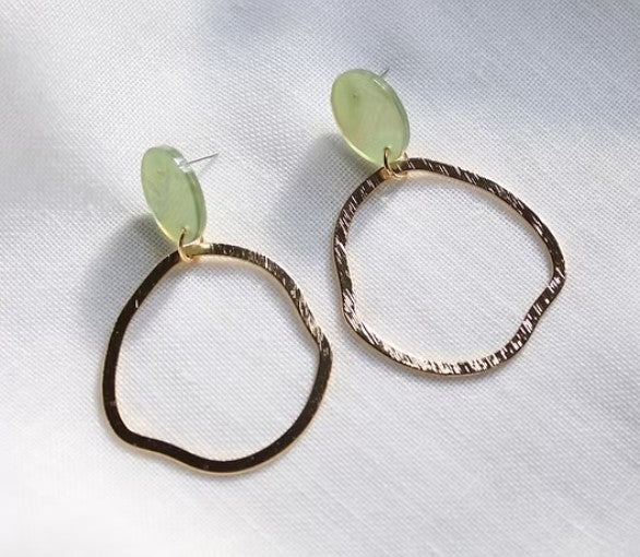 Boucles d'oreilles Britt vert clair - G072