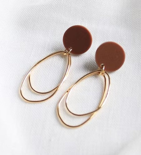 Boucles d'oreilles Liz - Brun