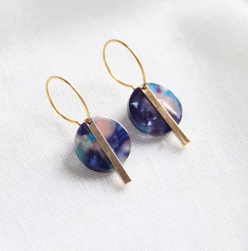 Boucles d'oreilles Lore acetate galaxy et laiton doré