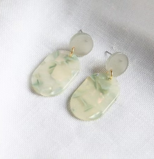 Boucles d'oreilles Lotus - vert clair - G088