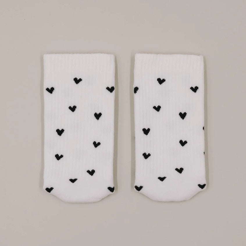 Chaussettes 39/42 - Allover coeurs noirs
