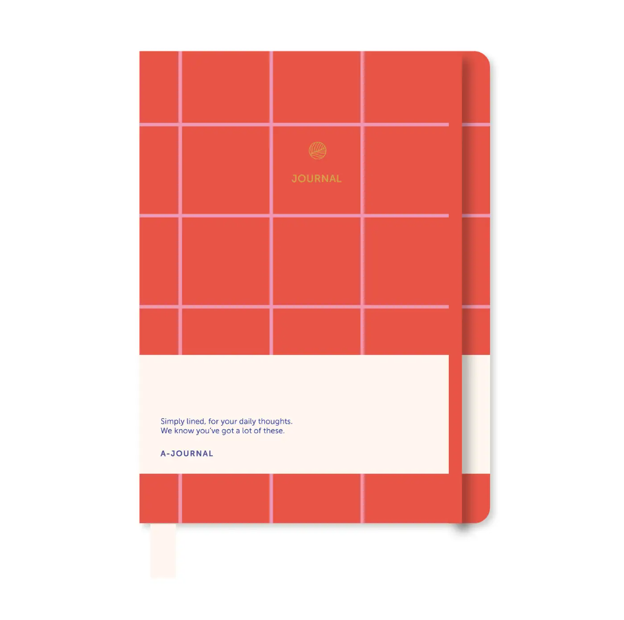 Carnet - Carreaux - Rose, rouge