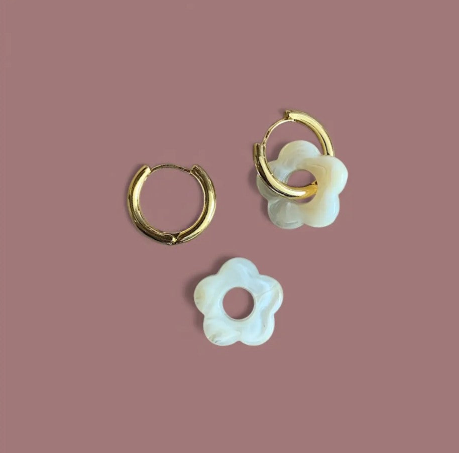 Boucles d'oreilles Billie - Ecru