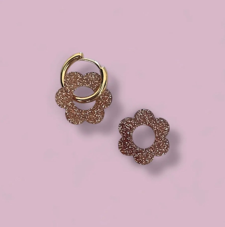Boucles d'oreilles June - Bronze pailleté