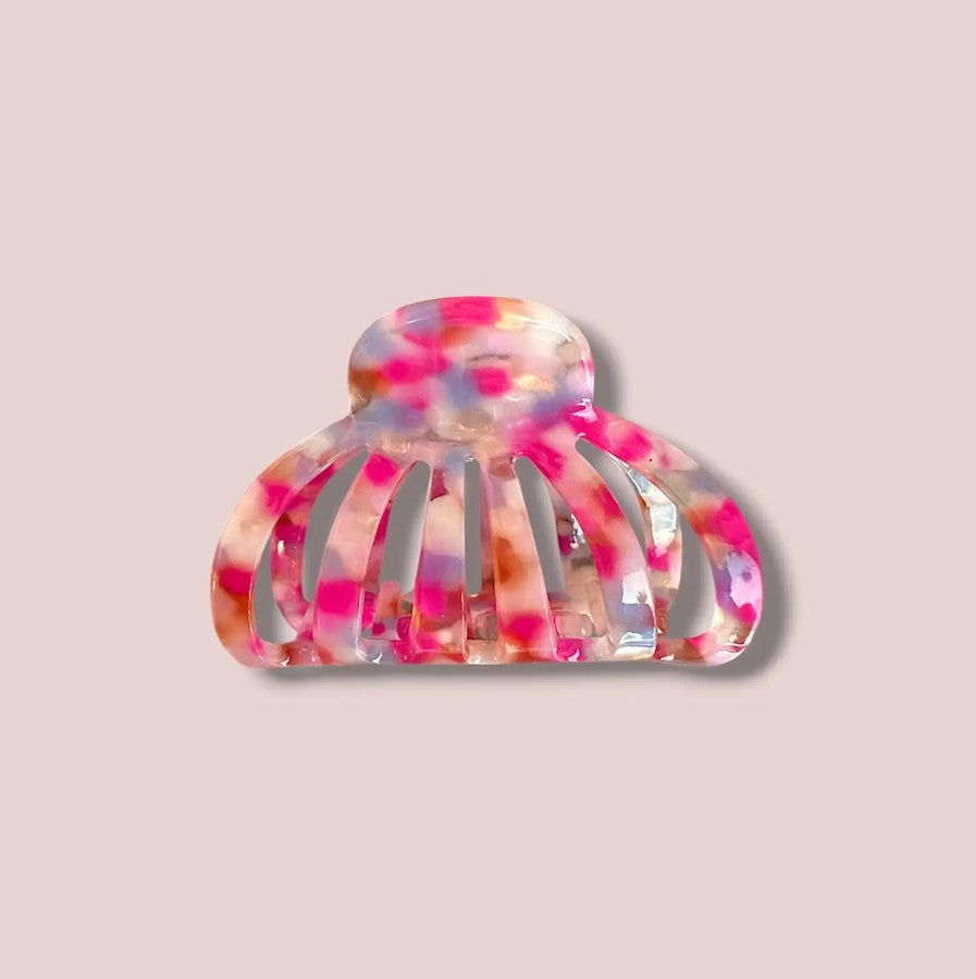 Pince à cheveux - Méduse - moucheté rose