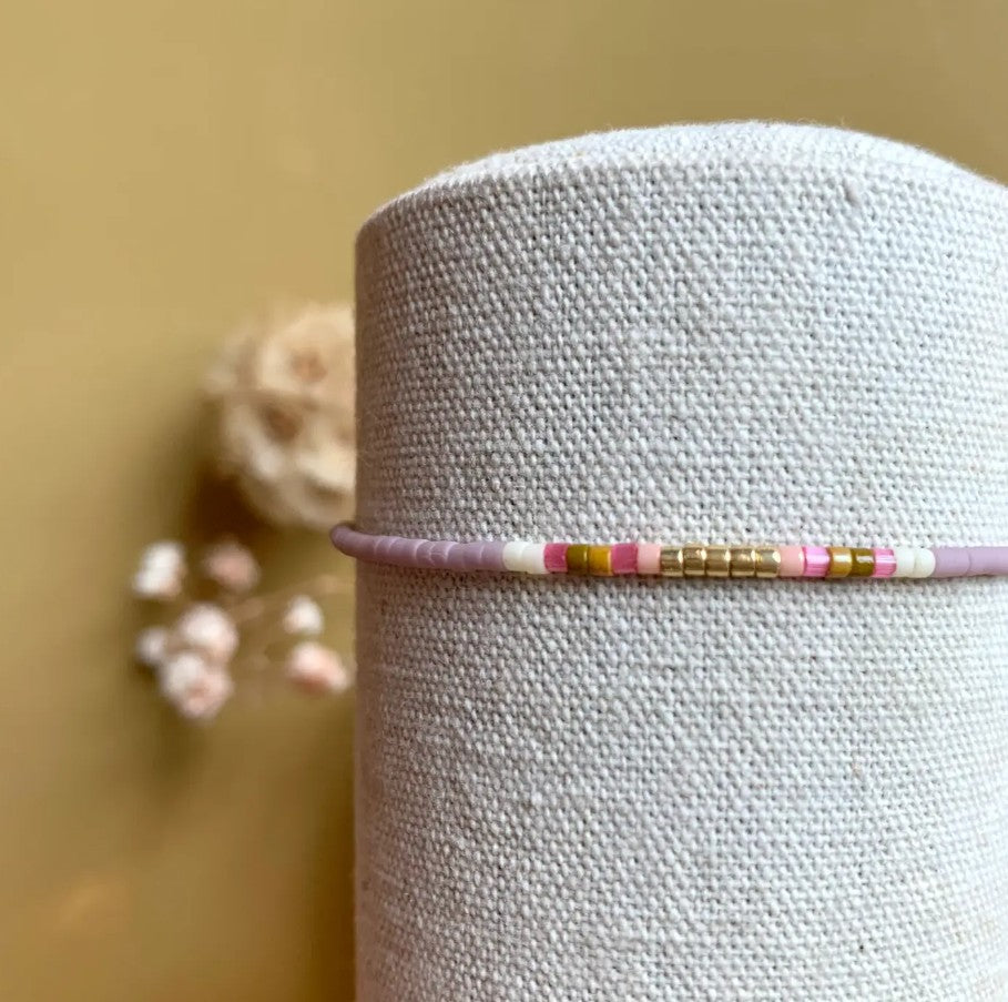 Bracelet Pïa - Lilas / doré