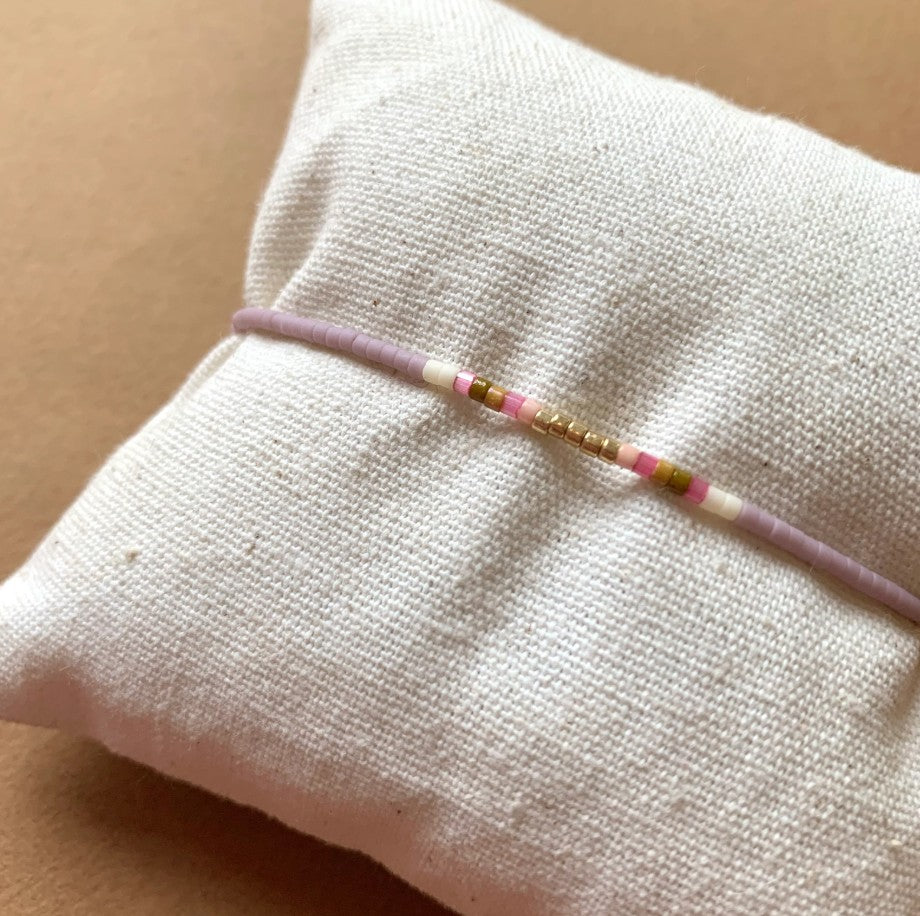 Bracelet Pïa - Lilas / doré