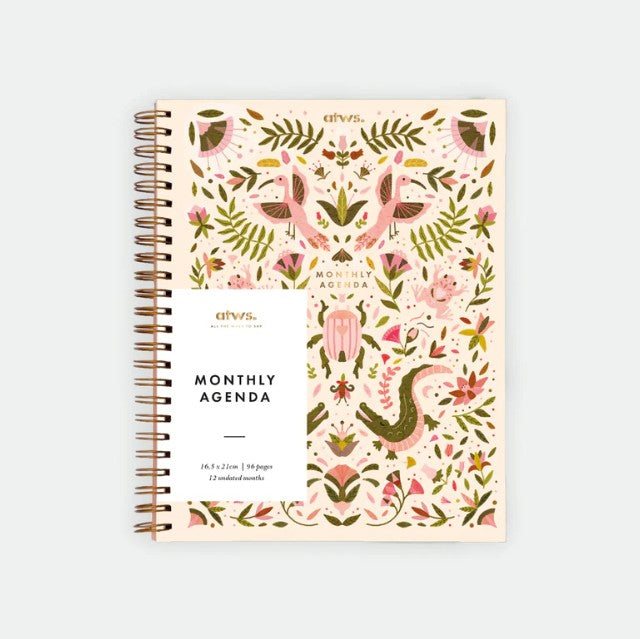 Agenda spirale -Pink croco