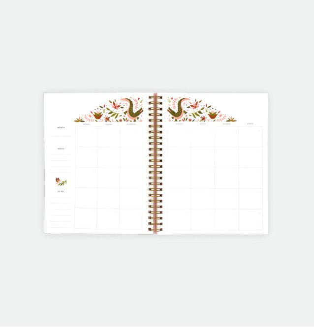 Agenda spirale -Pink croco