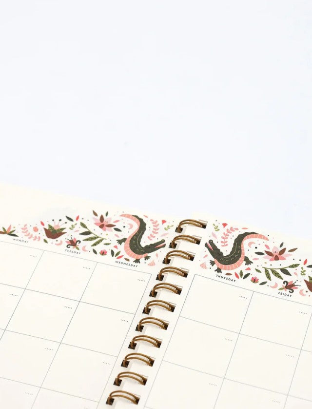 Agenda spirale -Pink croco