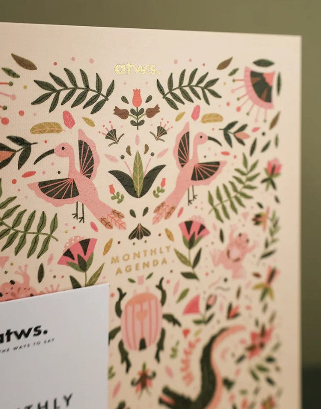 Agenda spirale -Pink croco