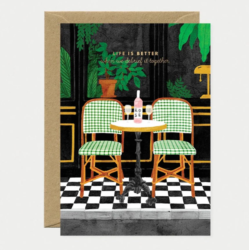 Carte A6 avec enveloppe - Life is better debrief