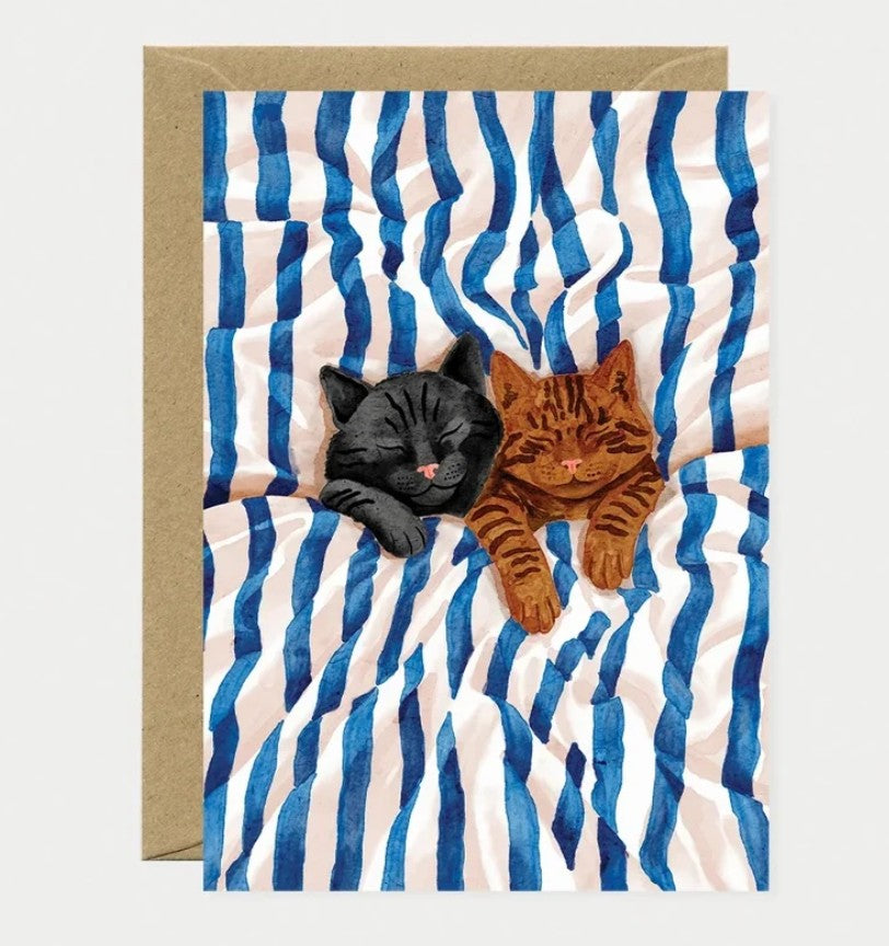 Carte A6 avec enveloppe - Sleeping cats
