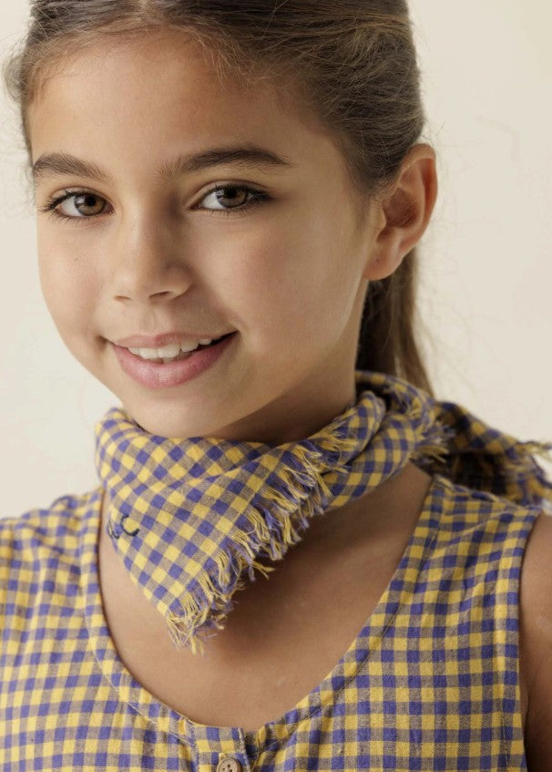 Small Foulard Fayara - Checkmate - Wheat