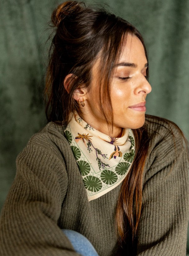Small Foulard Manika - Cerisier - Kaki