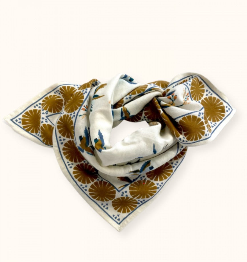 Small Foulard Manika - Cerisier - Vanille