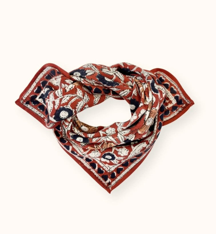 Small Foulard Manika - Coeur - Fire