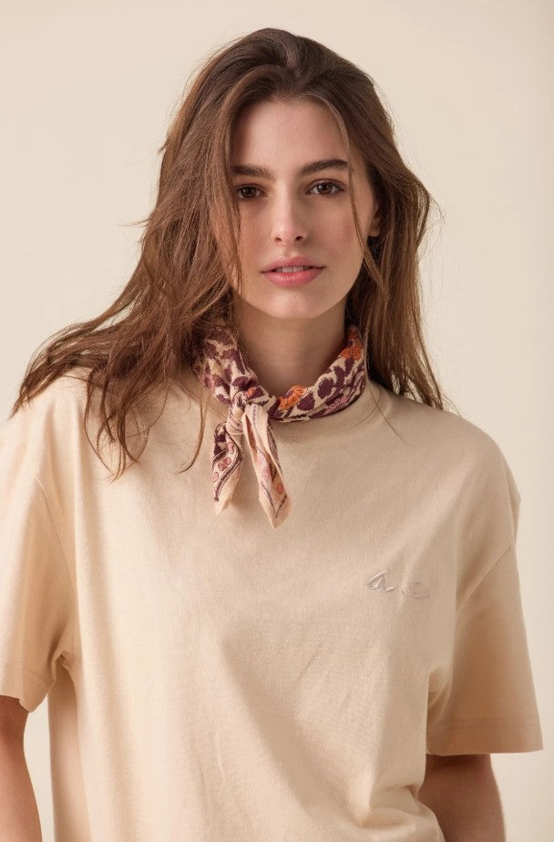Small Foulard Manika - Coeur - Flamingo