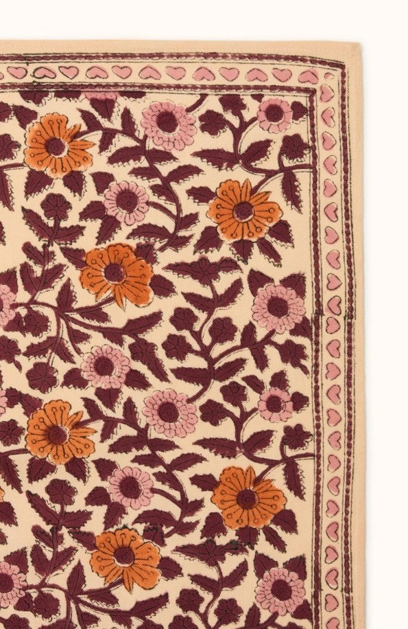 Small Foulard Manika - Coeur - Flamingo