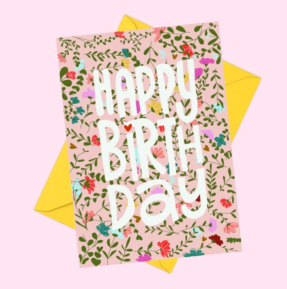 Carte postale - Happy Birthday mille fiori