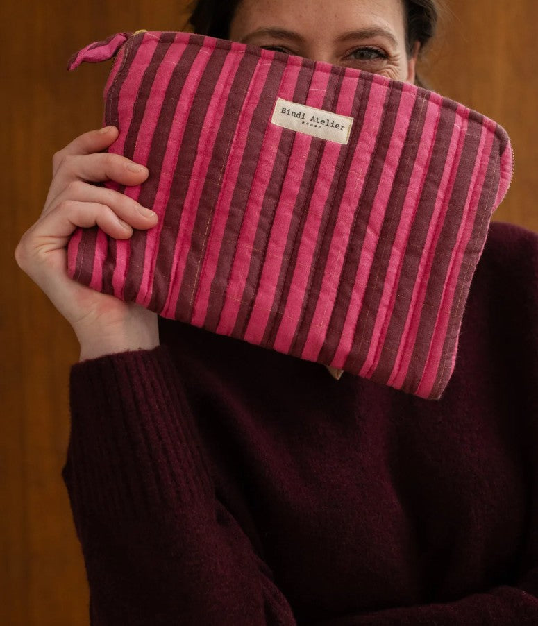 Pochette Ipad - Stripes - Berry