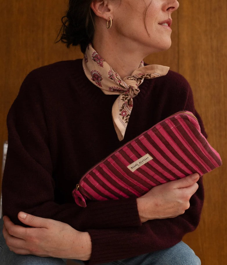 Pochette Ipad - Stripes - Berry