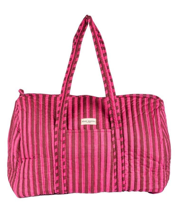 Sac week-end - Stripes - Berry